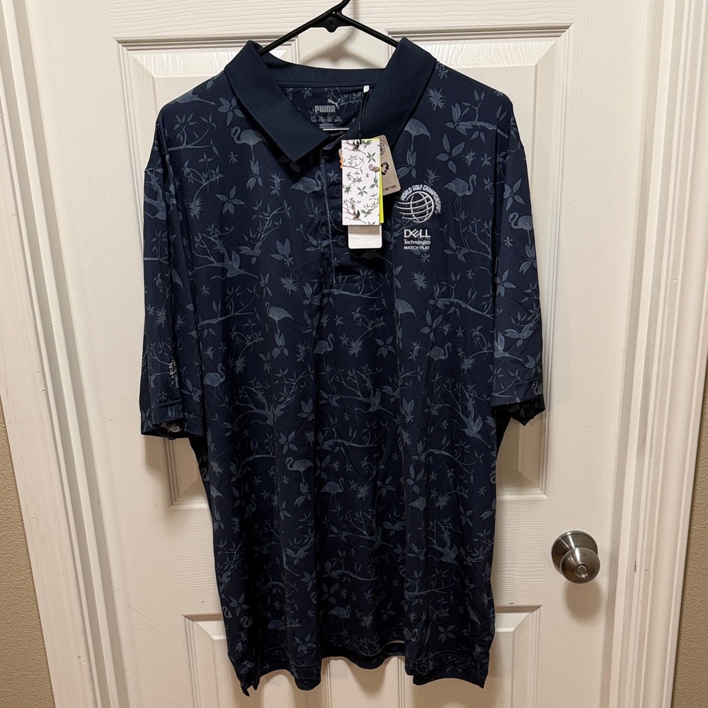 Puma Navy Floral Polo Shirt